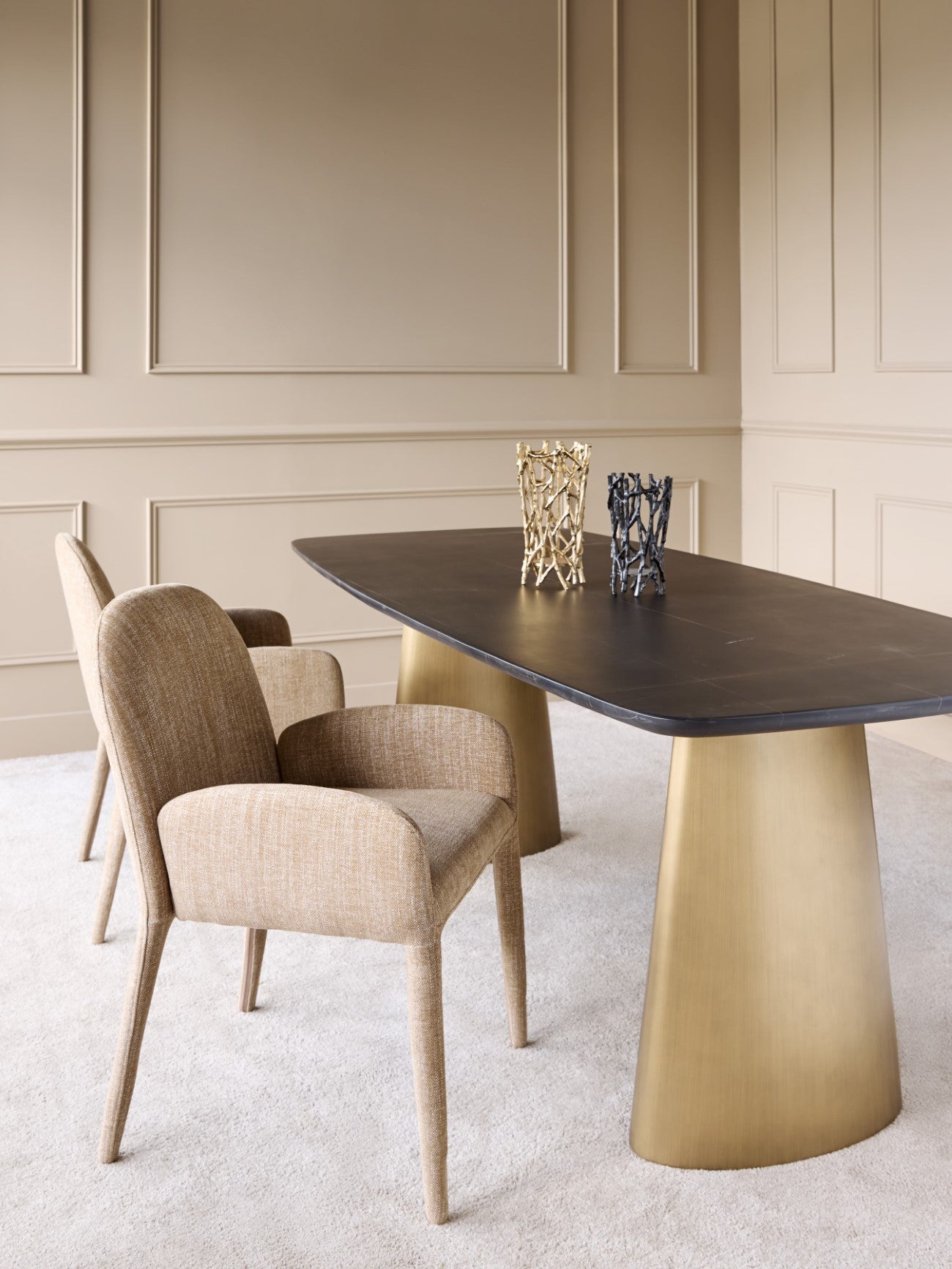 Eska Carver Upholstered Wheat Dining Chair